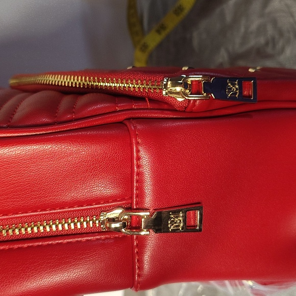 BADGLEY MISCHKA Red And Gold Pocket Studded Backpack main image 13